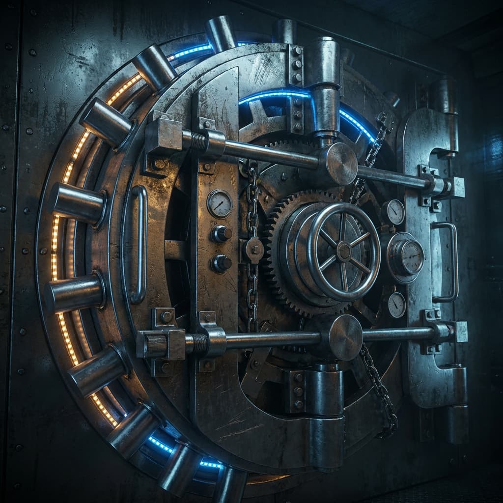 Mecanismo puerta acorazada bloqueado