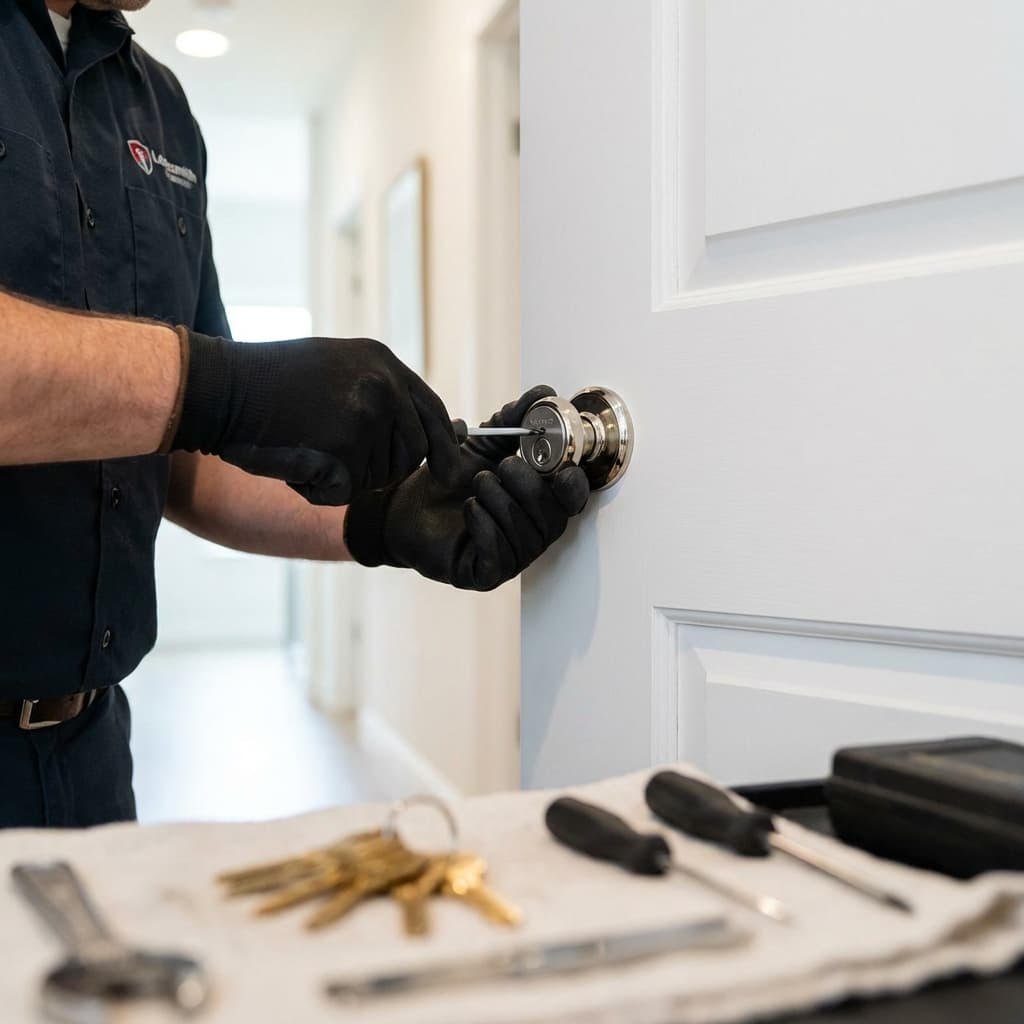 Técnico instalando con precisión